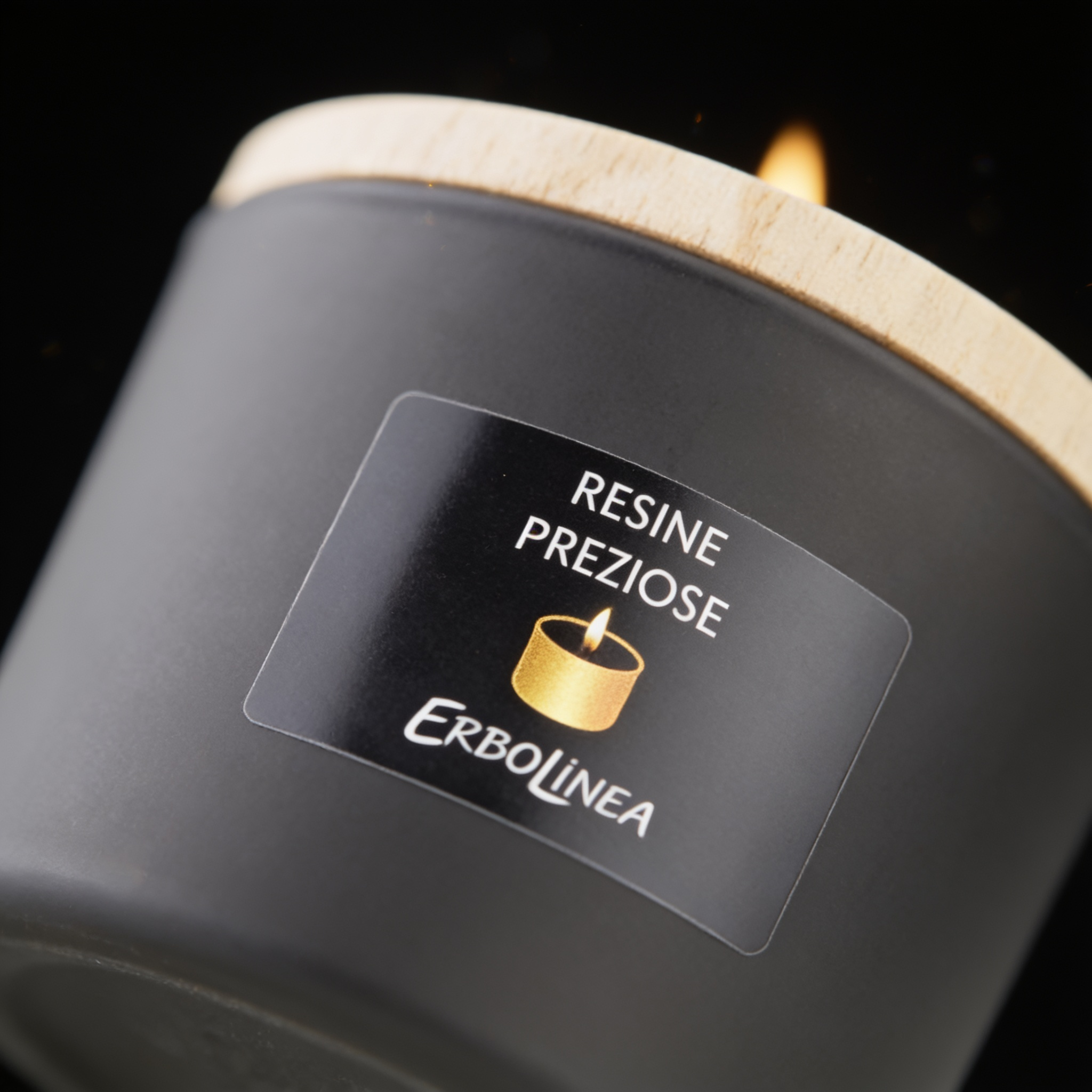 Resine Preziose — Lumânare — detaliu etichetă