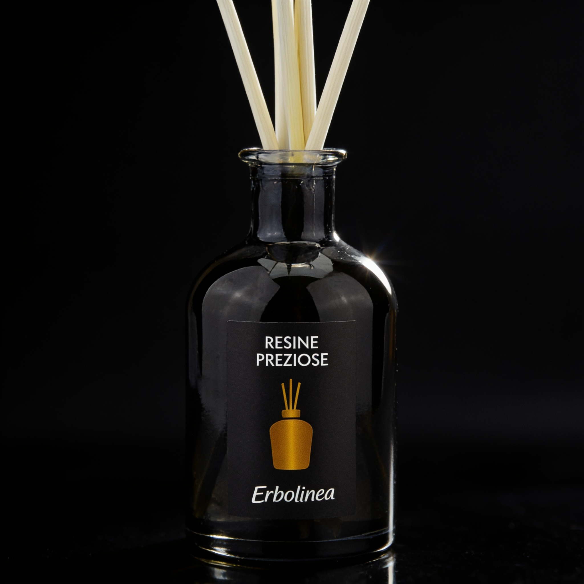 Resine Preziose — Difuzor — detaliu etichetă