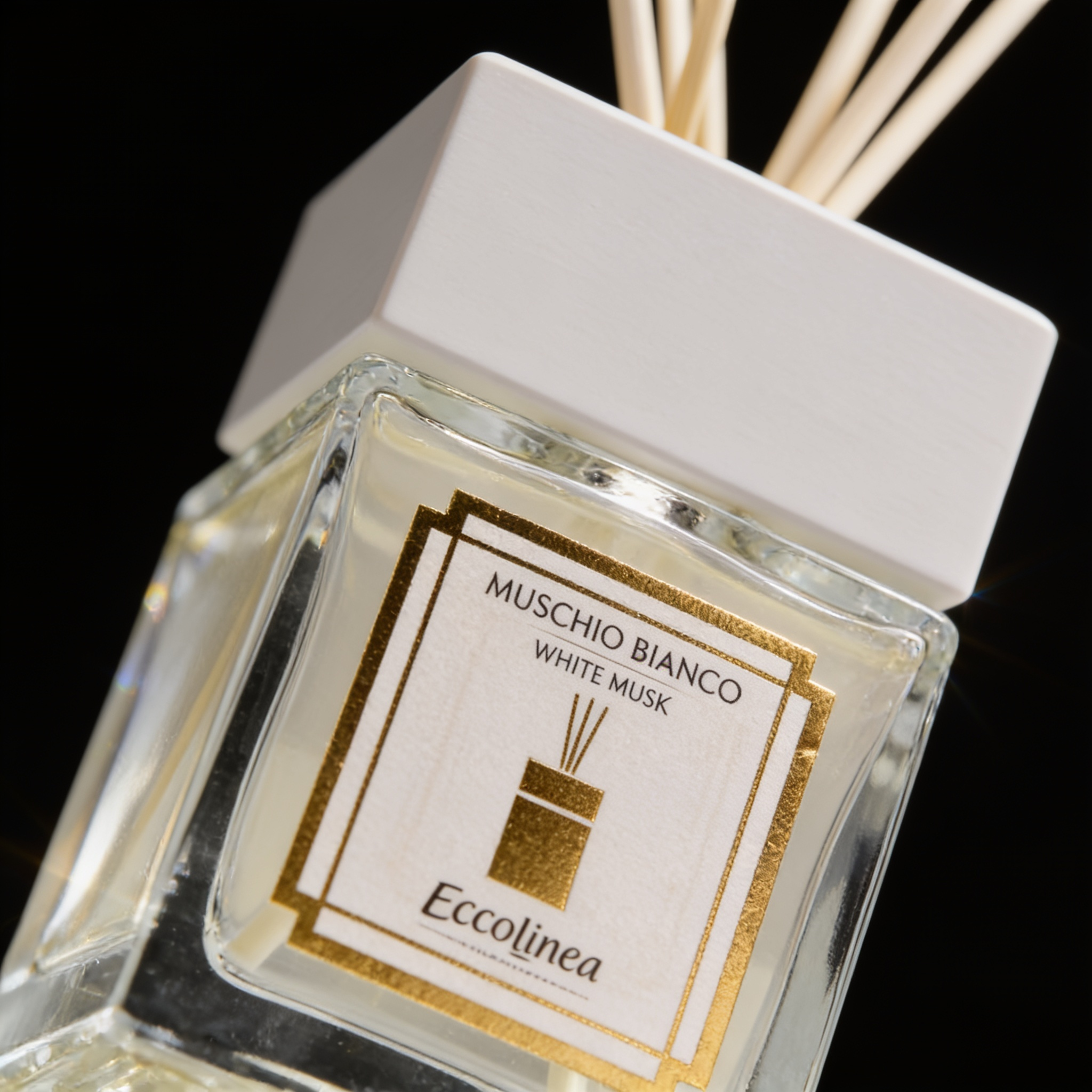 Muschio Bianco — Difuzor — detaliu etichetă