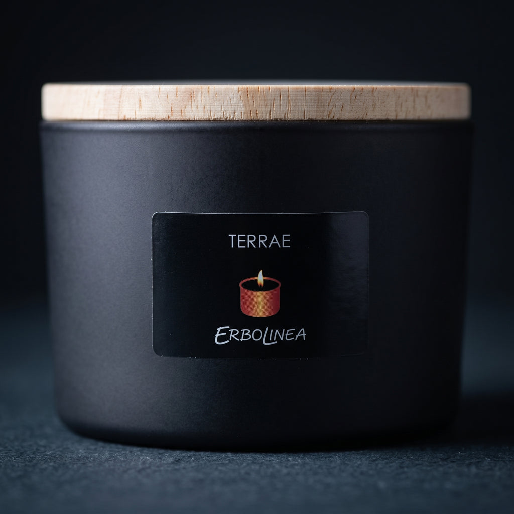 Terrae — Lumânare — detaliu etichetă