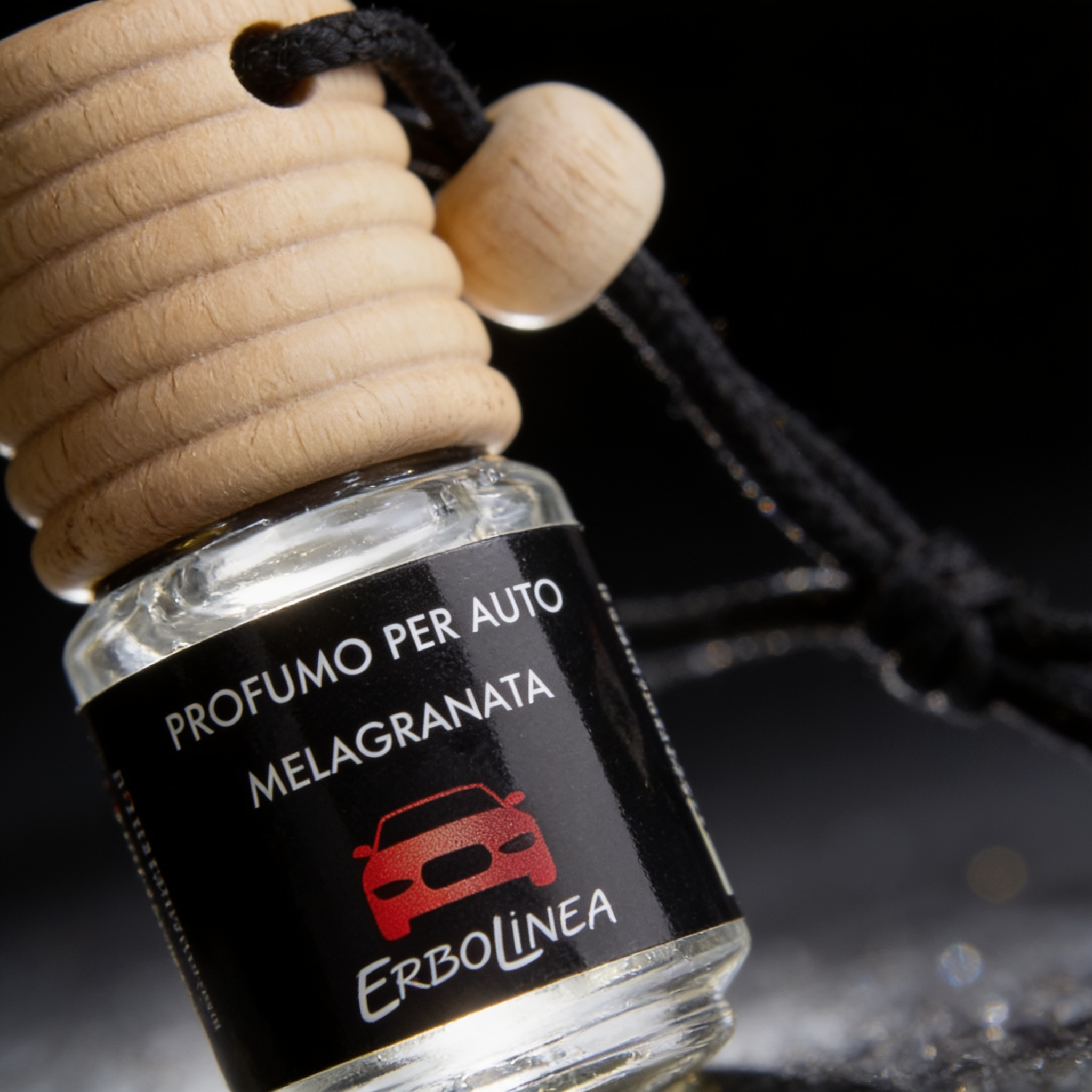 Melagranata — Parfum auto — detaliu etichetă