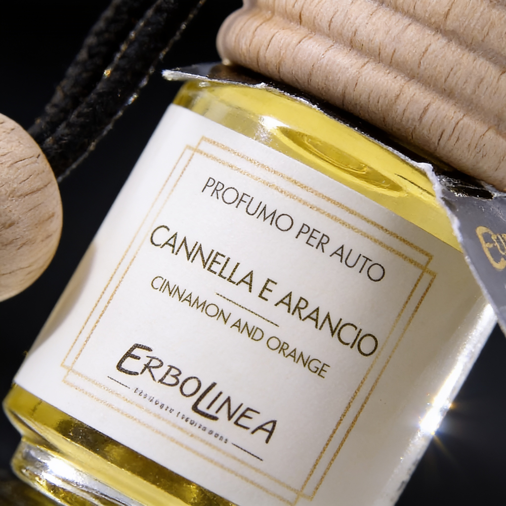 Cannella e Arancio — Parfum auto — detaliu etichetă