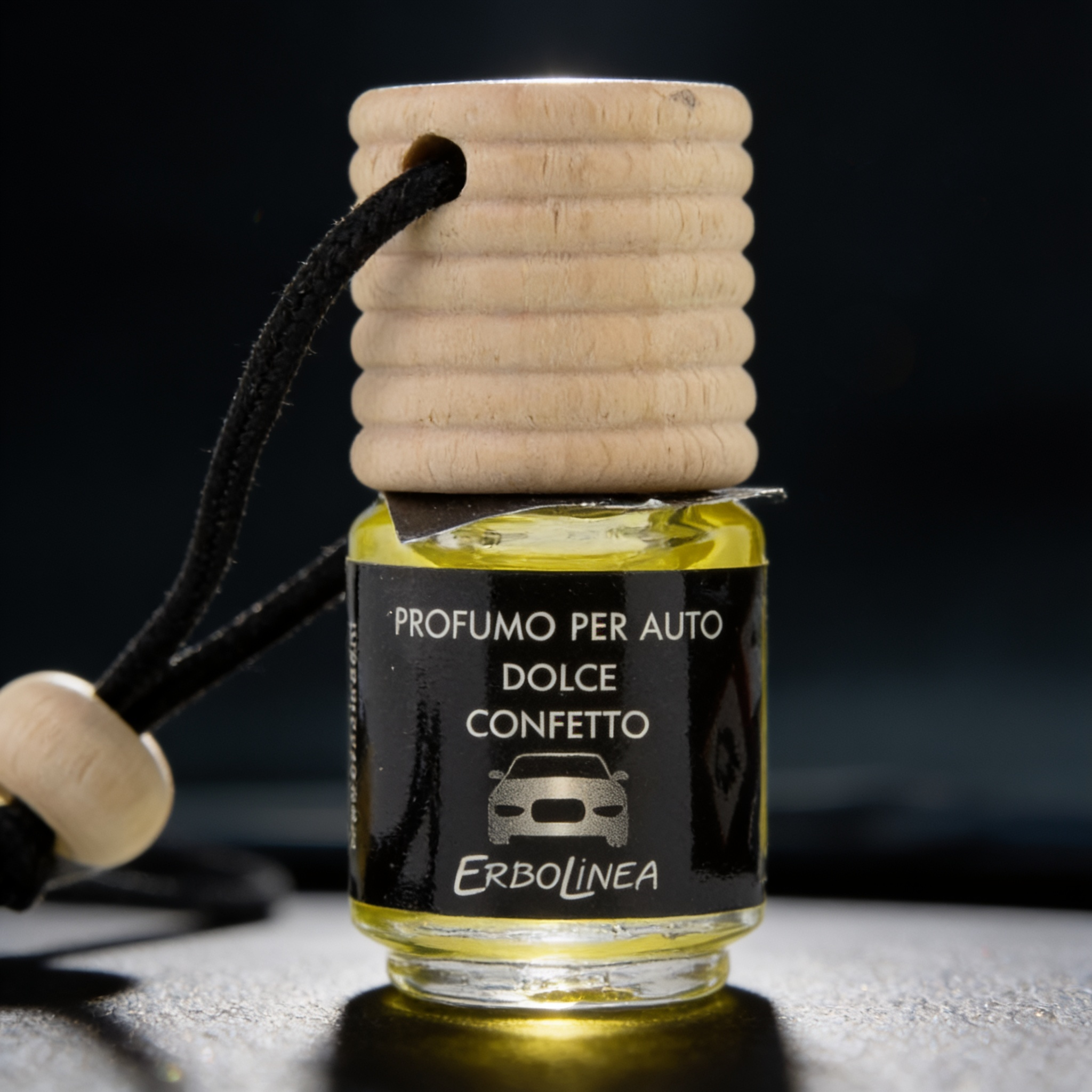 Dolce Confetto — Parfum auto — detaliu etichetă