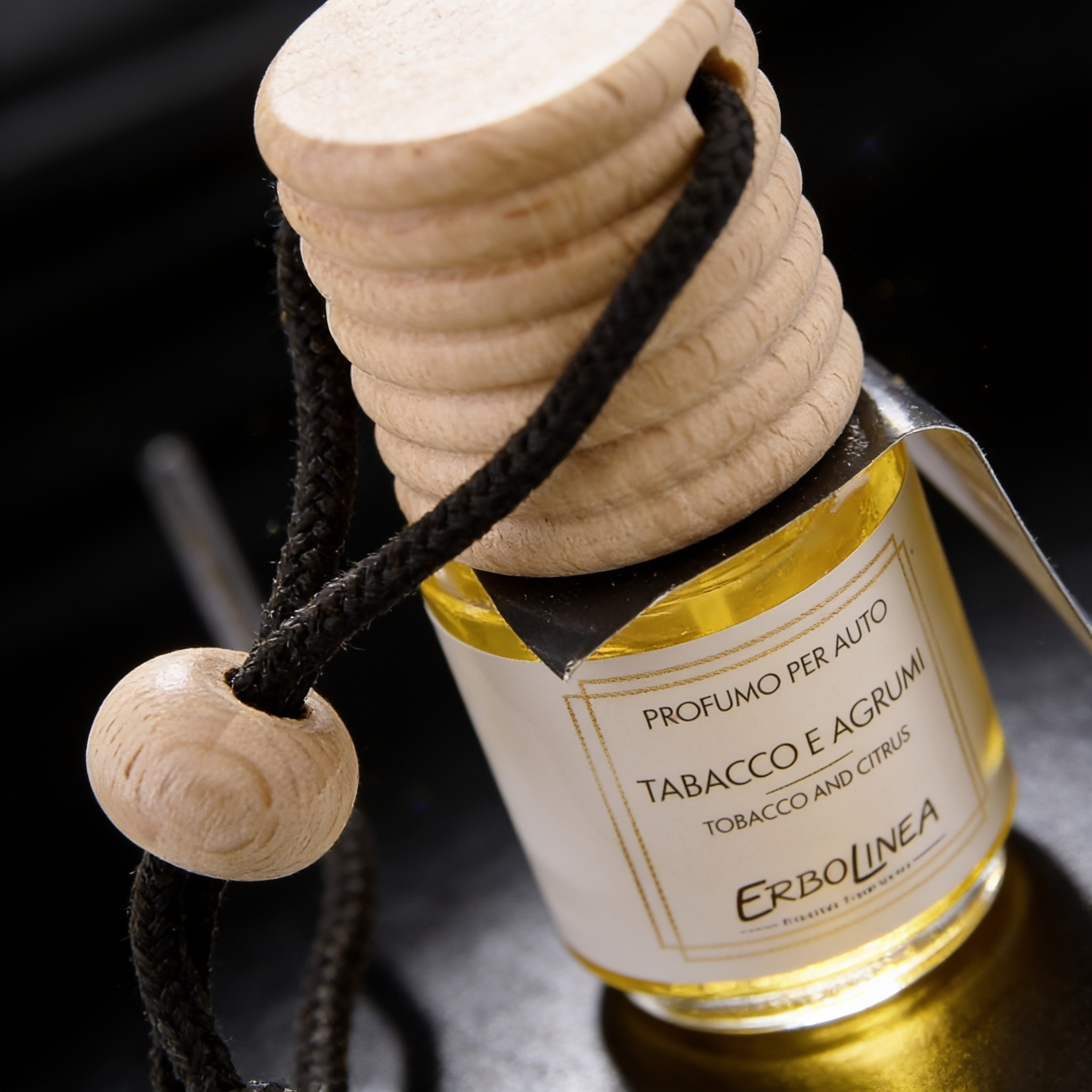 Tabacco e Agrumi — Parfum auto — detaliu etichetă