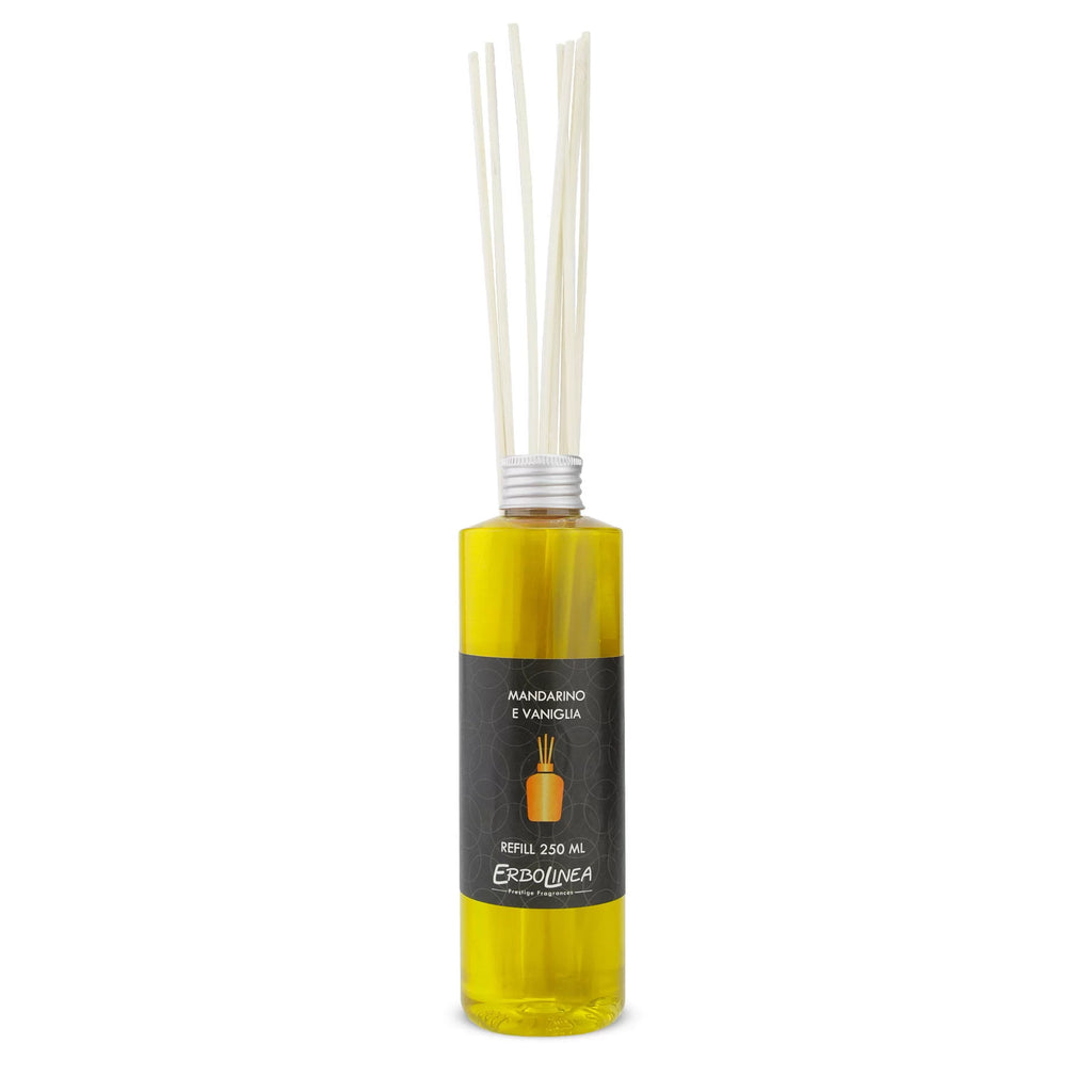 Rezervă Mandarino e Vaniglia — reumplere pentru difuzor cu bețișoare, mandarină și vanilie, handmade în Italia