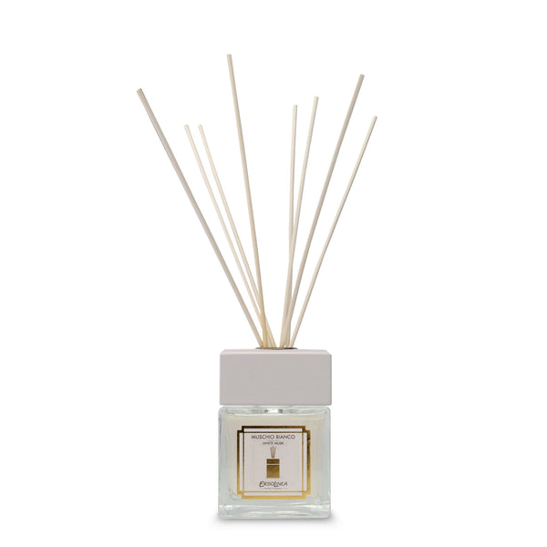 Difuzor Muschio Bianco cu bețișoare, parfum de cameră cu mosc alb, lăcrămioare și trandafir – Toya
