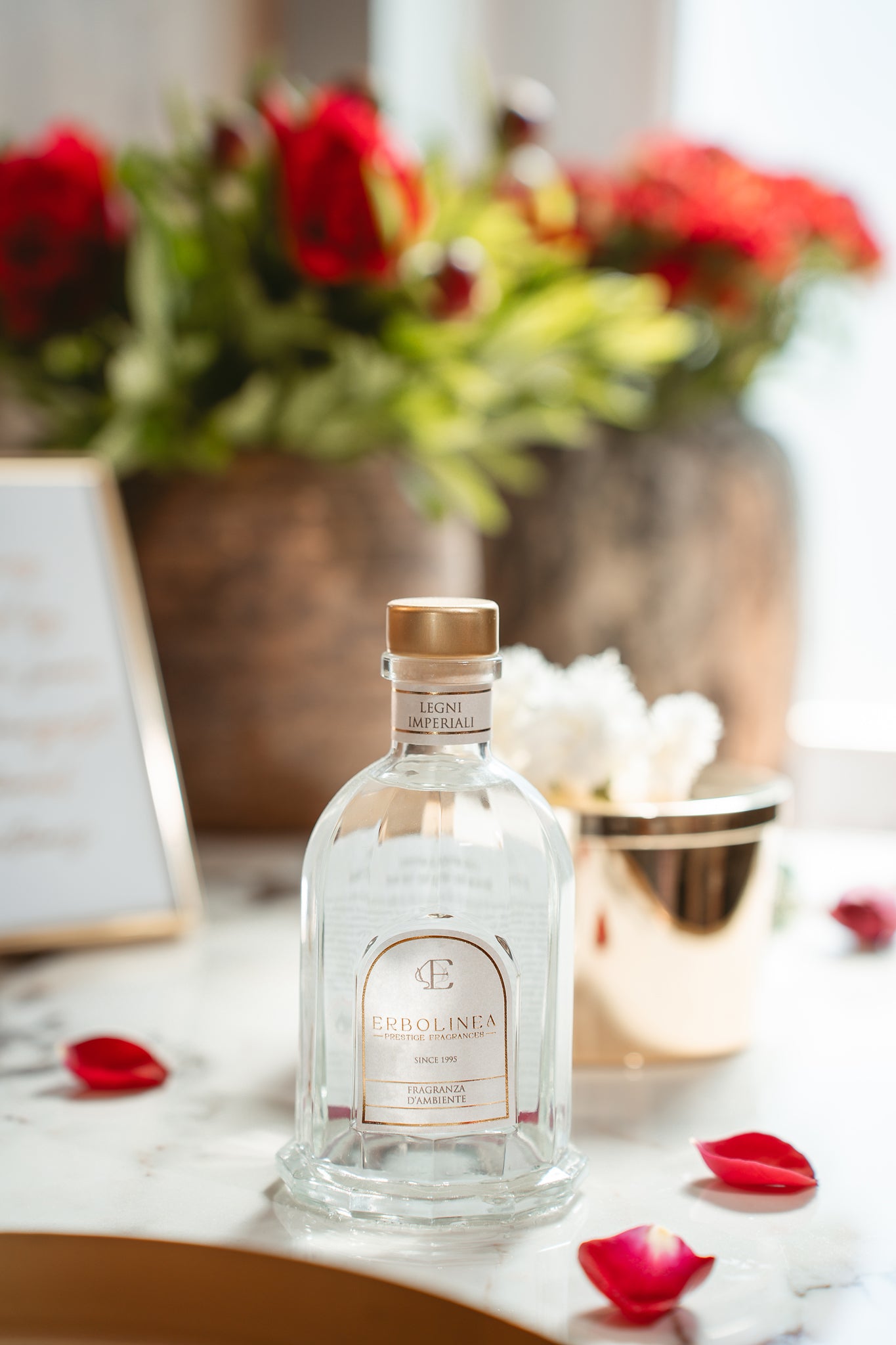 Difuzor premium Legni Imperiali în sticlă apothecary — parfum de ambient de lux, handmade în Italia