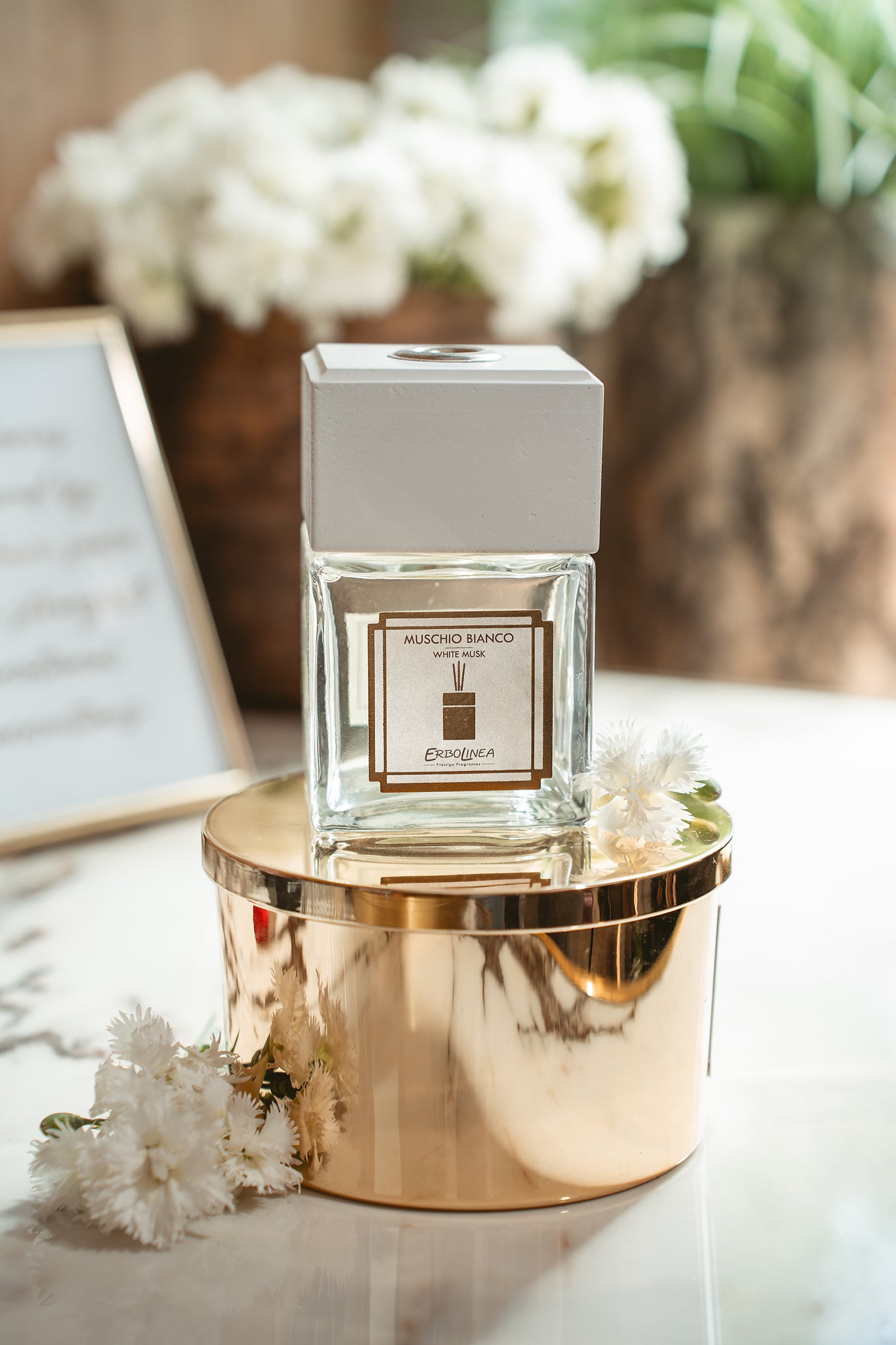 Difuzor cu bețișoare Muschio Bianco — parfum de ambient premium, handmade în Italia