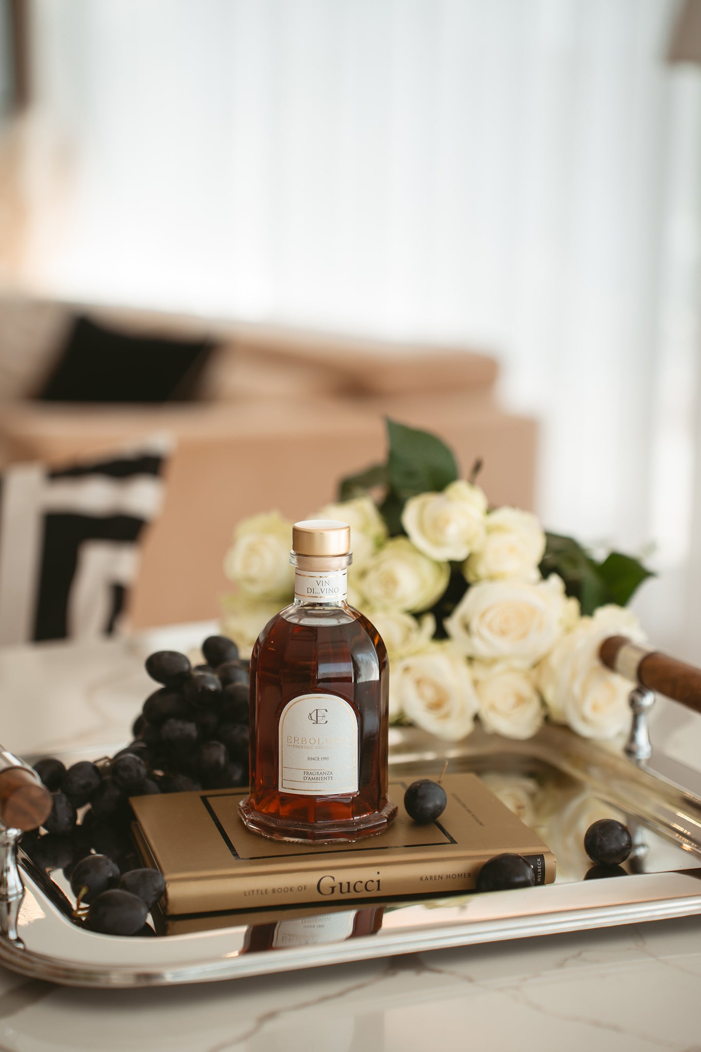 Difuzor premium Vin di Vino în sticlă apothecary — parfum de ambient de lux, handmade în Italia